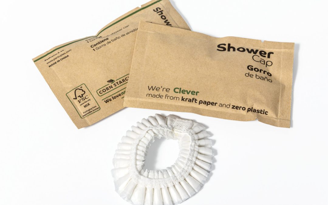 Gorro de baño biodegradable de almidón de maíz para hotel | Amenity BIO